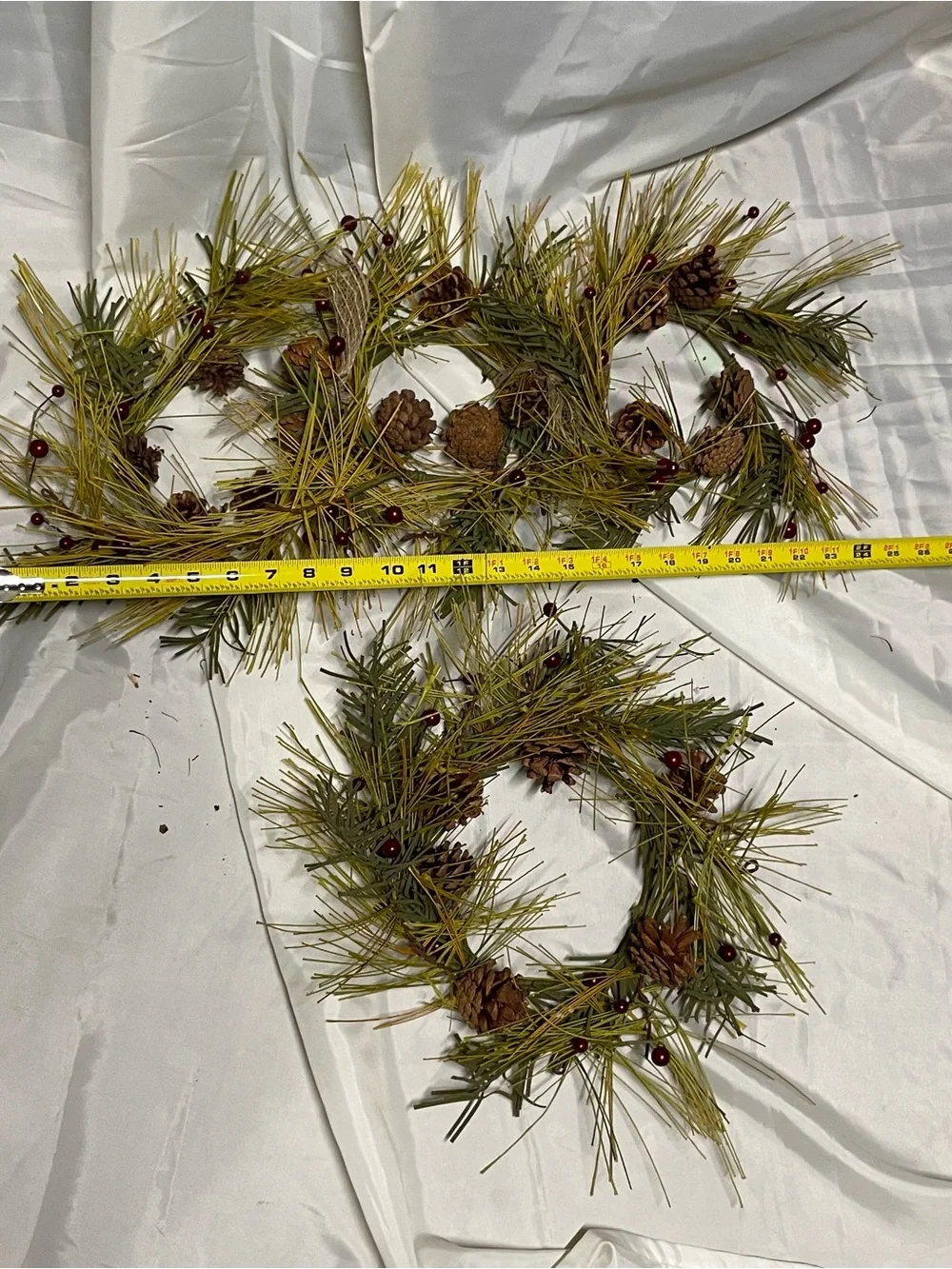 Holiday Pine and Berry Mini Wreaths - Green
